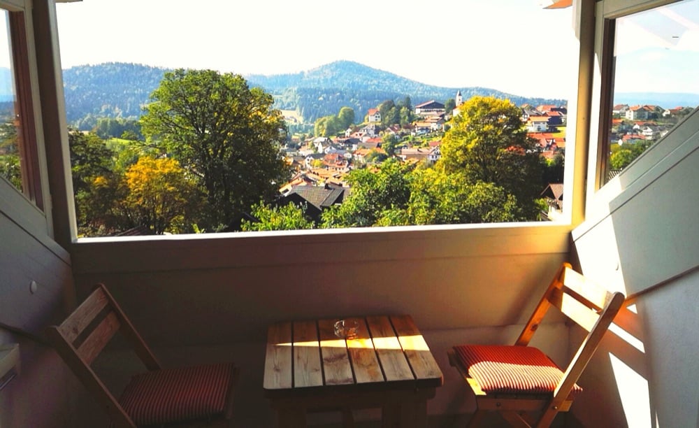 Blick vom Balkon der Ferienwohnung Christian